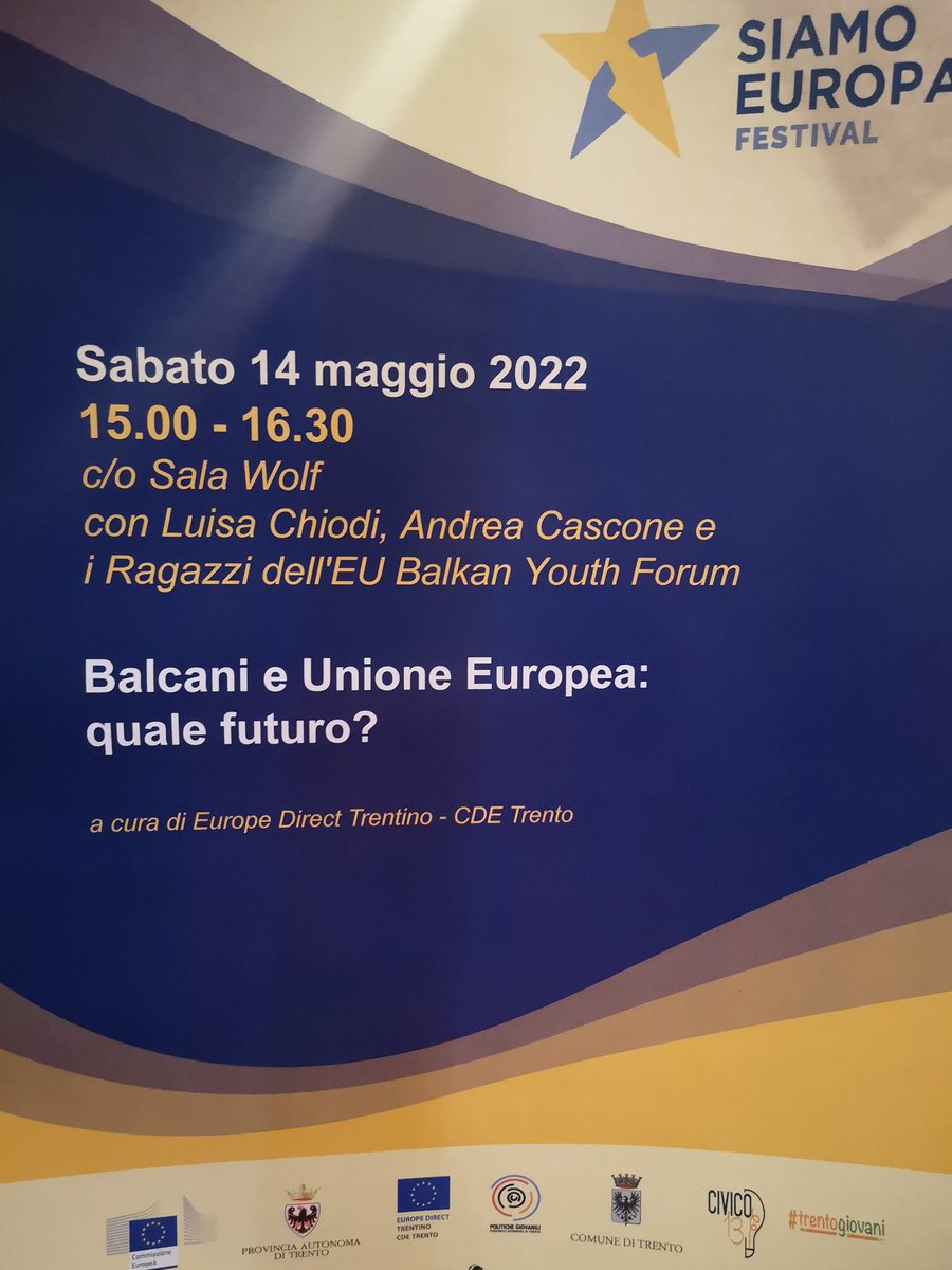 zrinkaburazer's tweet photo. From Rome to Trento, the ideas of #EUBalkanYouthForum live on. #SiamoEuropaFestival, with my colleagues from ๐ง๐ฆ๐ฆ๐น๐ฎ๐น, coordinated workshops in which we discussed the importance of #EU33, common European identity, and developing new methodologies pertaining to #EUenlargement. https://t.co/A8lY4otHIX