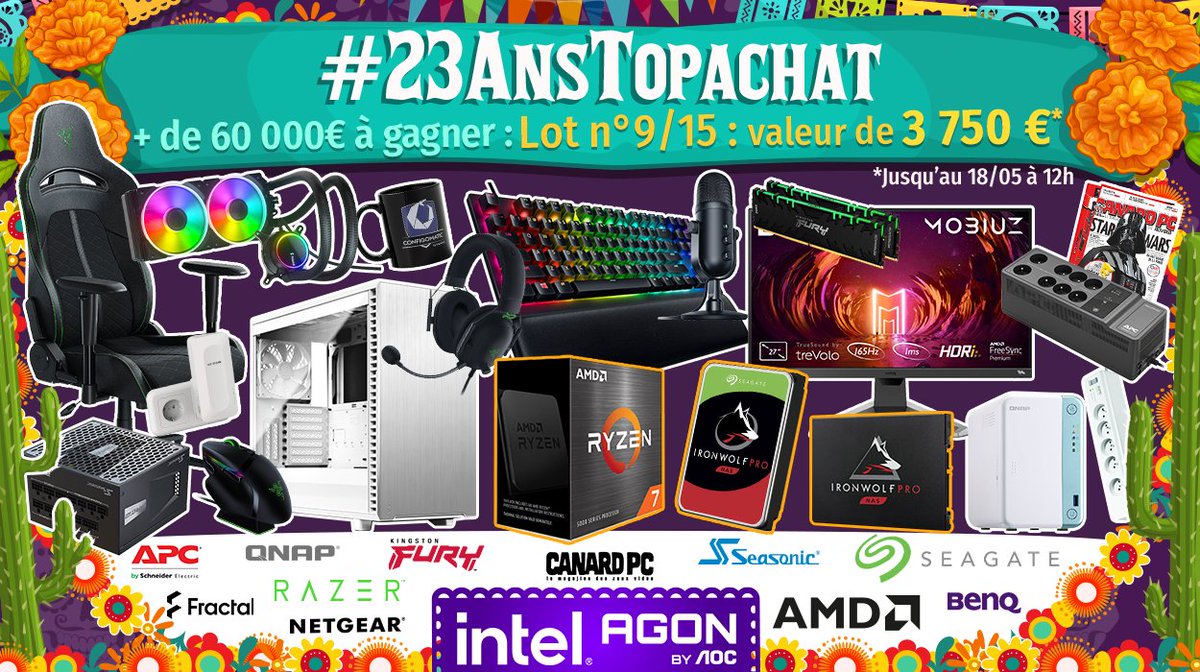 #Concours 🎁 #23AnsTopAchat

Le #Lot9 de 3750€ est là !

C’est le moment de #RT !

x.com/TopAchat/statu…