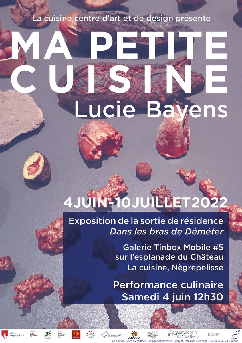Vernissage Lucie Bayens à La cuisine + Performance culinaire
Samedi 4 juin à 12h30