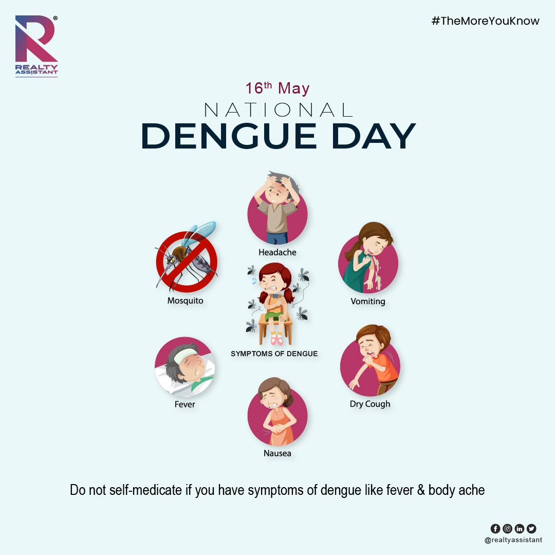 RealtyAssistan's tweet photo. This National Dengue Day, pledge to keep your surroundings clean &amp; help prevent the spread of this fever. 

#NationalDengueDay #RealtyAssistant #RealEstate #DengueDay #Prevent #Dengue #Precaution #Safety https://t.co/hi29iywbQU