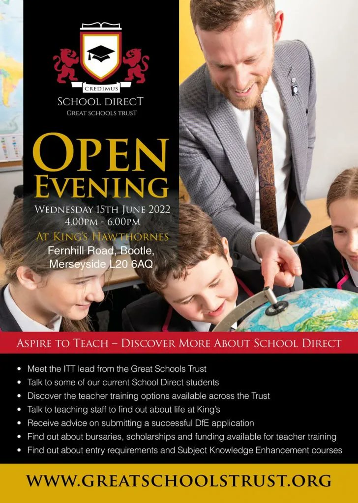 Liverpool Event 15th June - Discover more about School Direct and book your place now! buff.ly/3CIoMwB <a href="/GSTschools/">Great Schools Trust</a> <a href="/getintoteaching/">Teaching</a> #getintoteaching