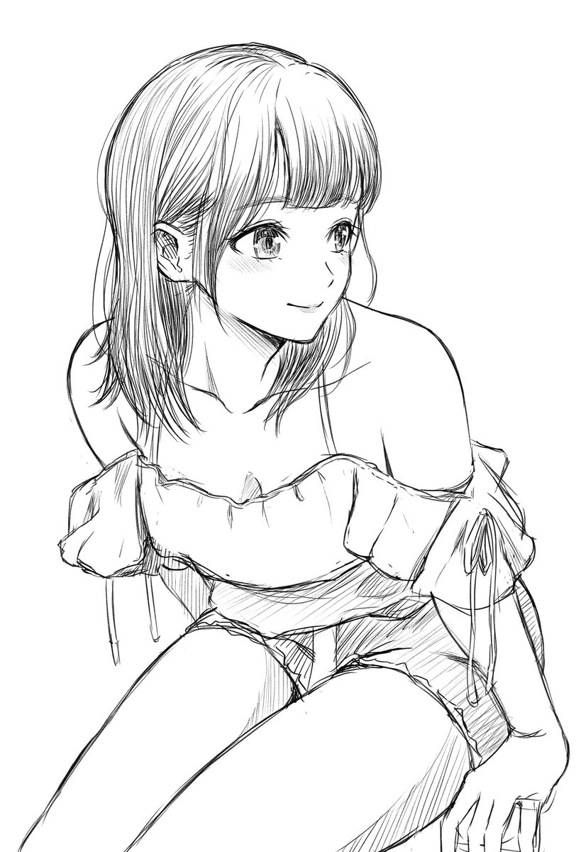 3次元の女性を2次元イラストに落とし込む練習… 
