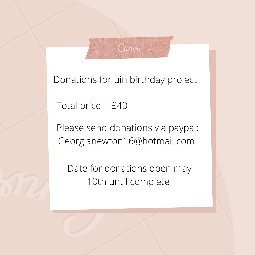 #uinbirthdayproject donations are now open. In the next couple of days I will be posting his project.