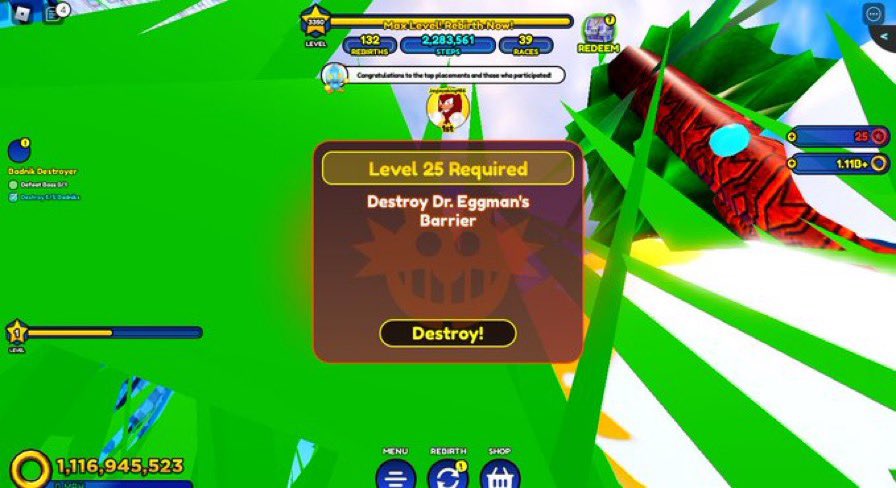 ttttoastttt's tweet photo. New leak for  #SonicSpeedSimulator ! It looks like there’s a new type of rings, and a different level up xp bar. Judging based on the image, you level up your character until 25 and then you can fight egg man! https://t.co/yrWeVBhJPv