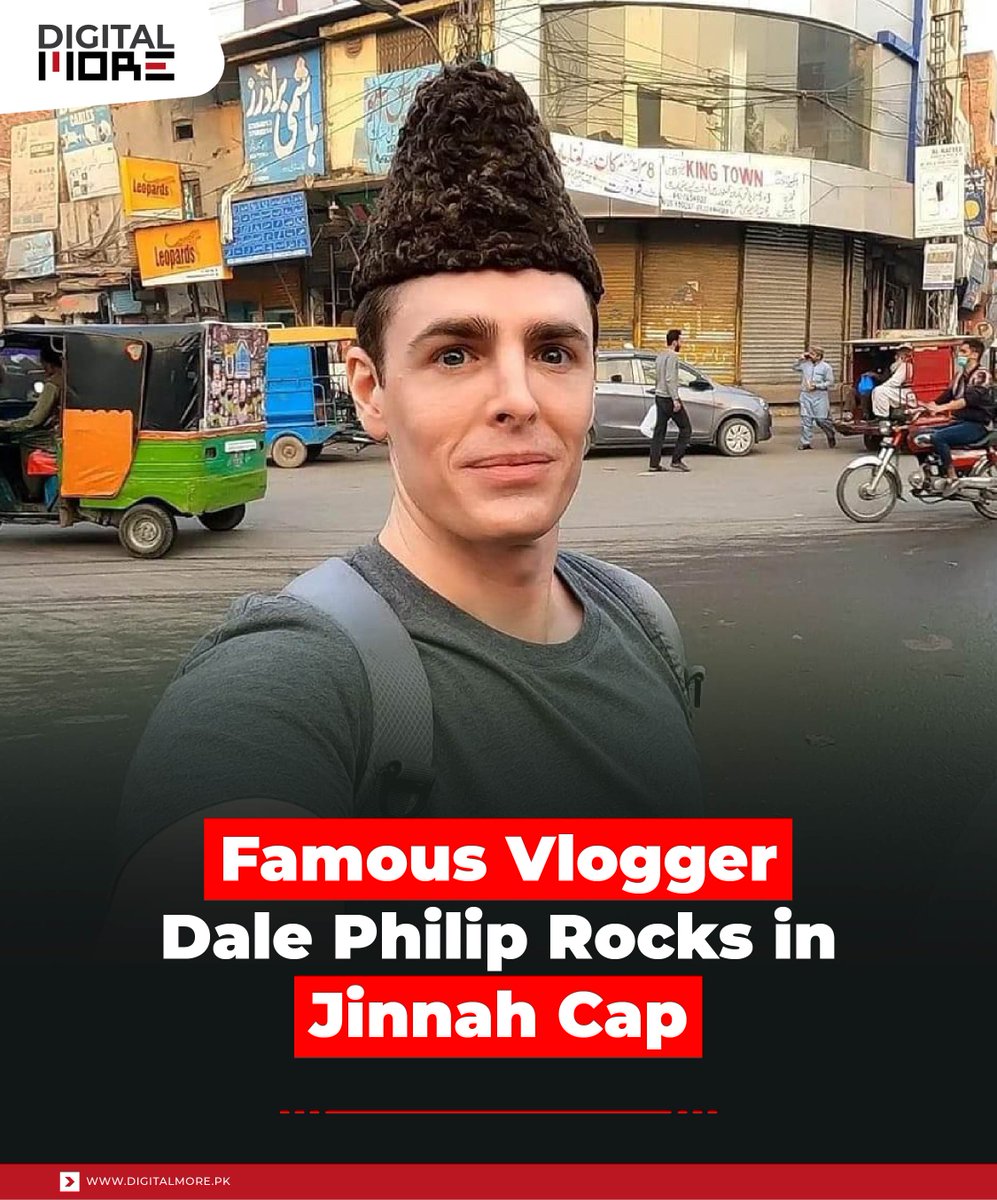 DigitalMore4's tweet photo. Famous Vlogger Dale Philip Rocks in Jinnah Cap.
#digitalmore #pakistan #dalephilip #vlogger #jinnahcap #socialmedia #trending #world https://t.co/NDWlr15HIp