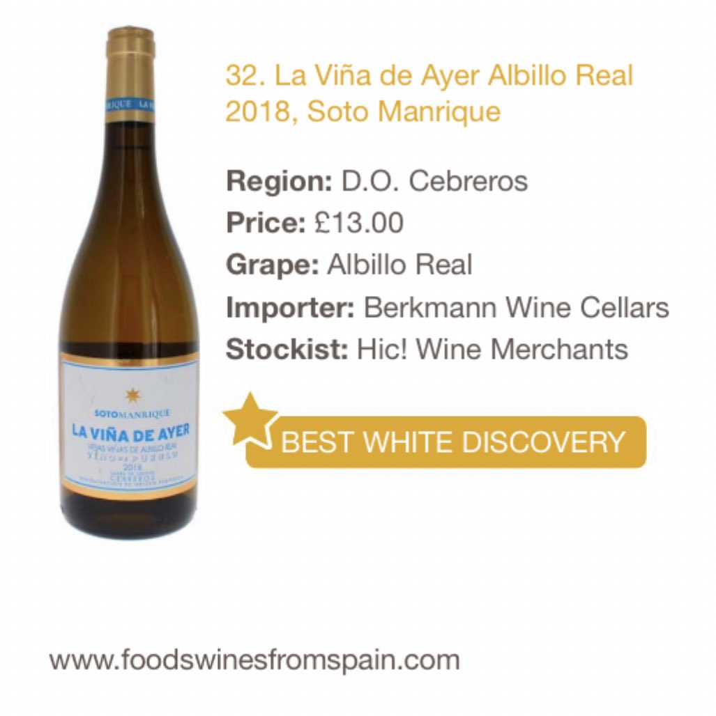 SotoManriqueVO's tweet photo. La Viña de Ayer Albillo Real, mejor descubrimiento en vinos blancos para @Vinos_ICEX @timatkin @ProWein @VinosdeCebreros @BerkmannWine La Viña de Ayer Albillo Real, best white wine discovery ❤️❤️ https://t.co/Na3xAl5fMI