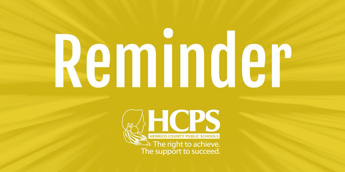 HenricoSchools's tweet photo. REMINDER: Tomorrow (Friday) HCPS schools and offices will be closed due to availability of unused inclement weather days. In October, Board approved use of the days as part of measures designed to address pandemic-related stress, social-emotional wellness. https://t.co/J8RraVqpMH https://t.co/CaFPjEVv7f