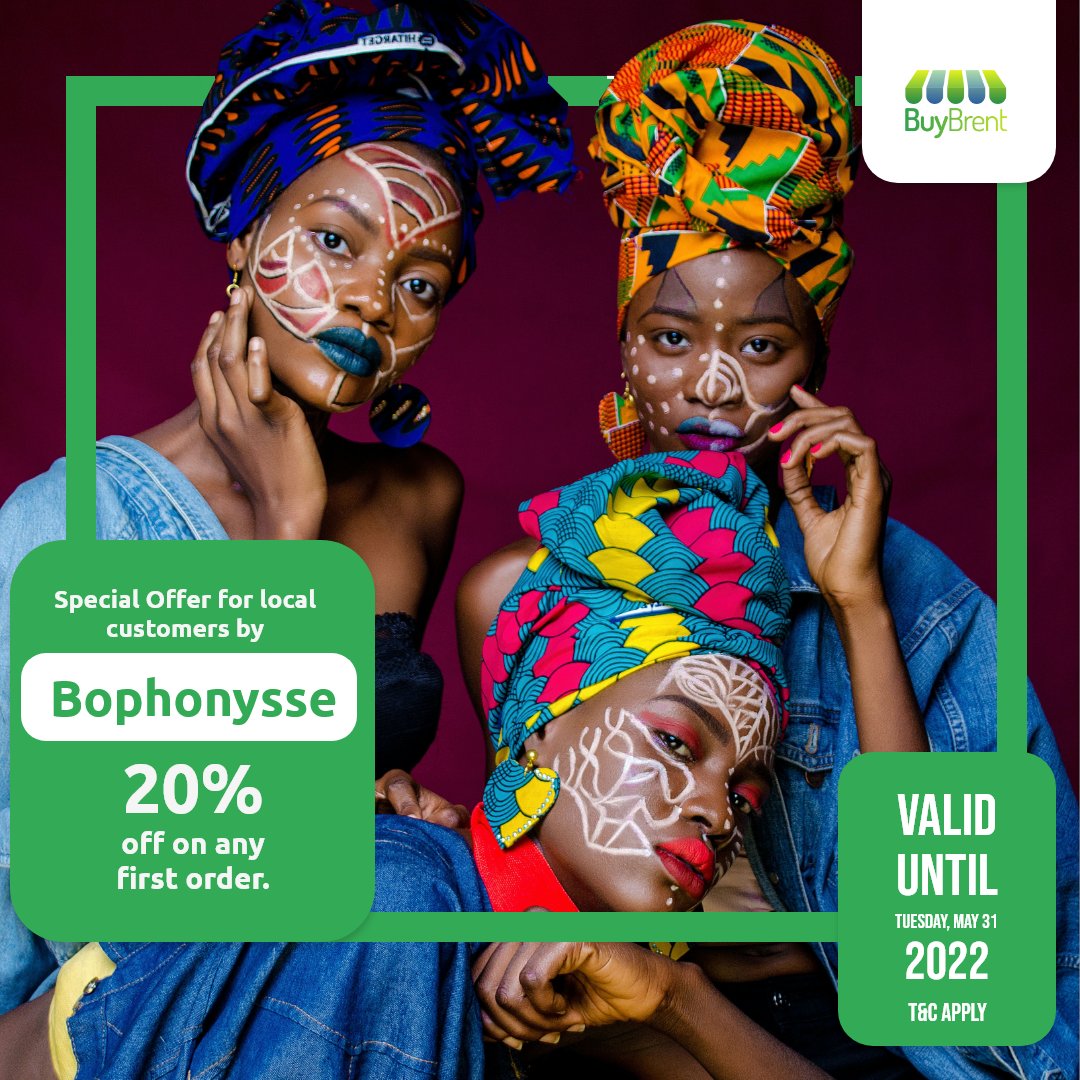 Enjoy 20% off on your first order at Bophonysse.

Download the BuyBrent App to claim this offer.
bit.ly/BuyBrent 

Offer valid until Tuesday, May 31, 2022
#BuyBrent #OrderLocal #brentlocal #SaveMoney #ShopLocal #localrewards #shopindependent #shopuk #ukhighstreet