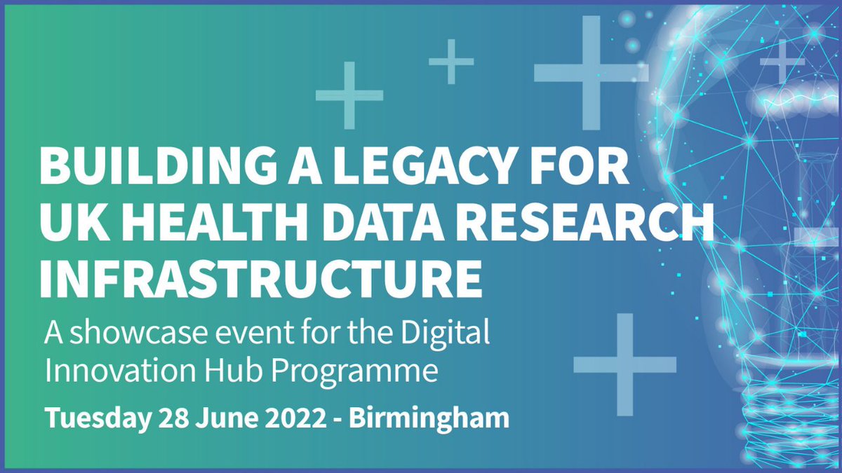 Health Data Research UK (HDR UK) (@hdr_uk) on Twitter photo Join us at our special event Building a Legacy for #HealthDataResearch Infrastructure on 28 June in Birmingham. Hear about the latest developments in #technology, #infrastructure and #standards that are supporting trustworthy research with #healthdata: bit.ly/3MvEbUU Join us at our special event Building a Legacy for #HealthDataResearch Infrastructure on 28 June in Birmingham. Hear about the latest developments in #technology, #infrastructure and #standards that are supporting trustworthy research with #healthdata: bit.ly/3MvEbUU
