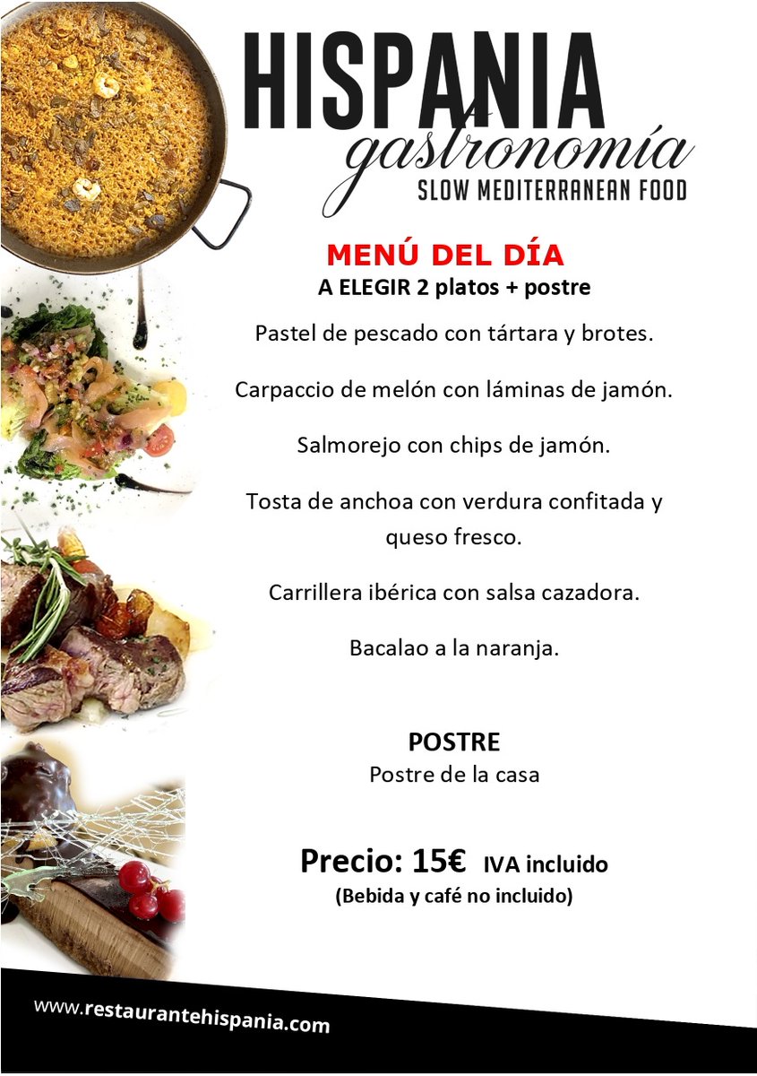 hispaniarest's tweet photo. 🔊 Menú del Día y Menú Especial
Estos son los menús comida disponibles de lunes a viernes en #ArroceriaHispaniaBeniparrell
👇🍽👇🍽👇🍽👇🍽
Reservas ☎ 961210611
📍 Crta Real de Madrid, 60 Beniparrell (Valencia)
#food #gastronomia #valencia #hispania #hispaniarestaurantes https://t.co/AVhH3uENRY
