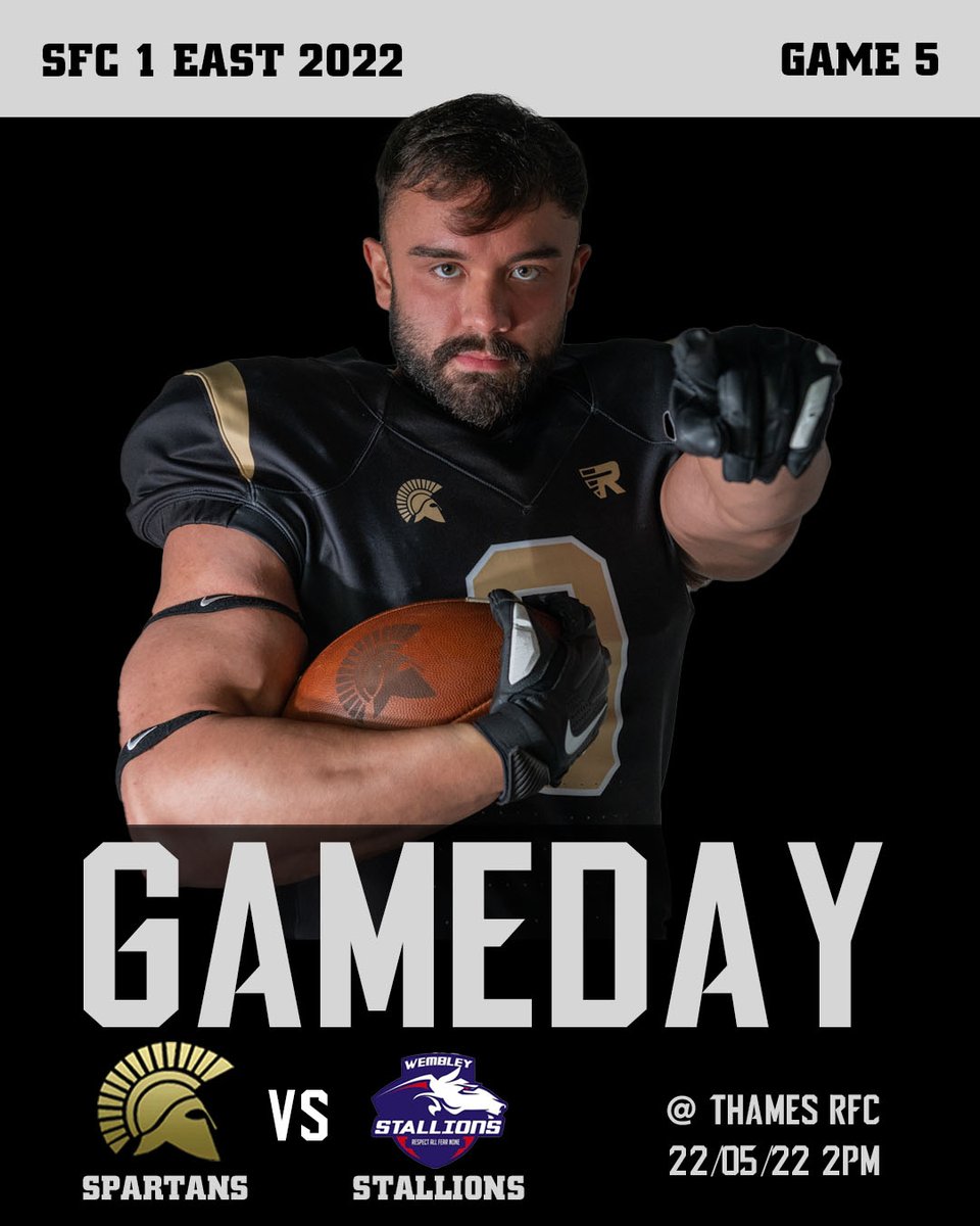 EssexTridents's tweet photo. Game 5 of the season &amp; middle game of a three-week run see the Spartans (2&amp;2) welcome the Wembley Stallions (3&amp;1) to our home @thames_rfc
The Spartans will look to build upon last week's away win @ Thunder &amp; with revenge in mind following the 20-0 loss to Wembley in week 3 
1/3 https://t.co/dO9StNRv3m