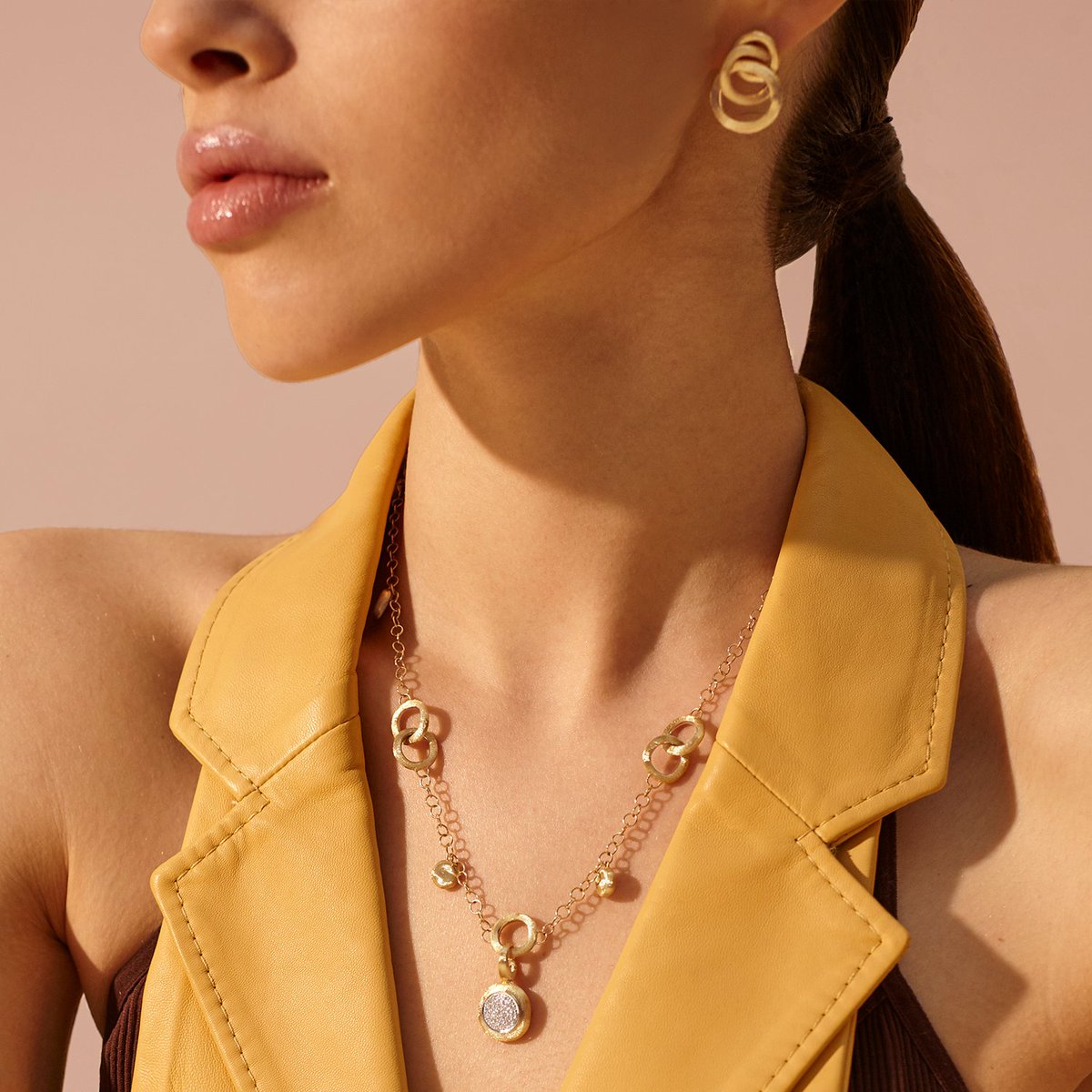 Its Friday!  Put on a cheerful color and take on the world!  ✨ This Jaipur Gold and Pendant Look from <a href="/MarcoBicego/">marco bicego</a> will give you the courage to take on the world now! 

What do you want to accomplish this week - comment below!