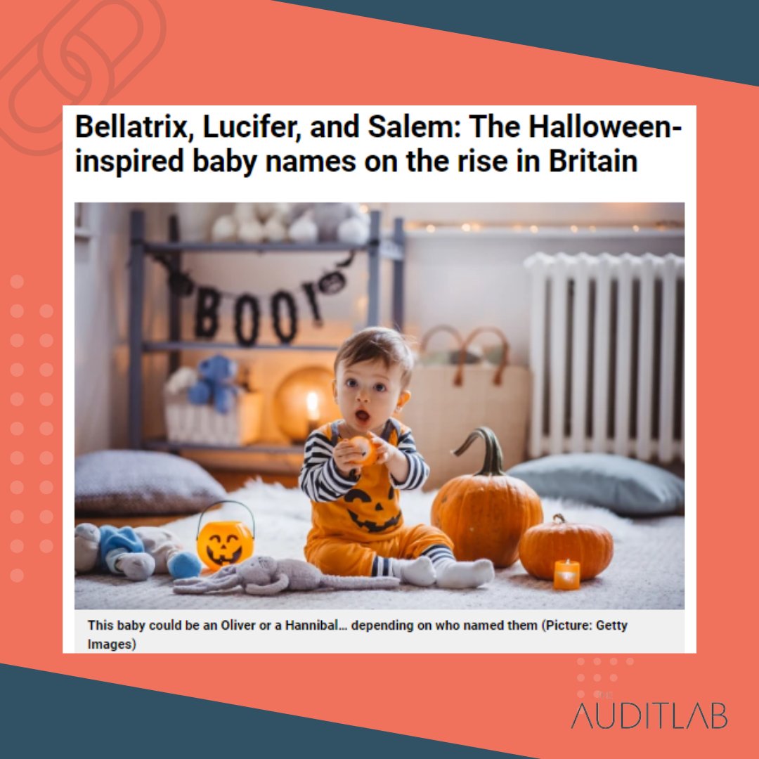 TALagency's tweet photo. Taking you back to one of our best data-dives last year. 📈Deep in ONS data, @BeccaJaynePR, discovered a HUGE rise in Halloween baby names, inspired by our new love of villains perhaps?

A simple yet highly effective campaign that gained 77 links across the world! Go team!🤩 https://t.co/i1jD0xYxTD