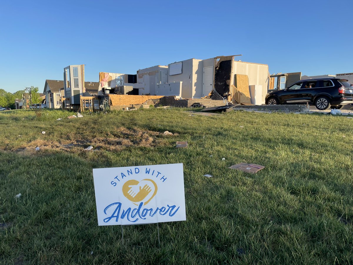 tmboser's tweet photo. #StandWithAndover sign posted up in one of the most damaged neighborhoods https://t.co/3v17gszjZr
