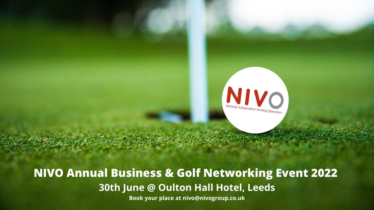 NIVOLtd's tweet photo. Not long to go now until our Annual Business &amp; Golf Networking Event🥳

Do you remember the video that we had done last year? We still chuckle at it every now and then: https://t.co/K6YdsfzbRm

Remember to book your place before it's too late!

#vending https://t.co/yvHx9VdHkX