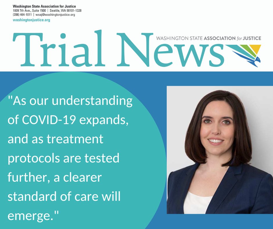 WSAJ EAGLE Elizabeth Calora of @PCVALaw offers us key considerations when evaluating potential cases related to Covid-19. Read her column in Trial News here: ow.ly/f5Sj50J3xkv
#WSAJ #TrialNews #MedicalNegligenceLaw #PfauCochranVertetisAmala #CovidLawsuits