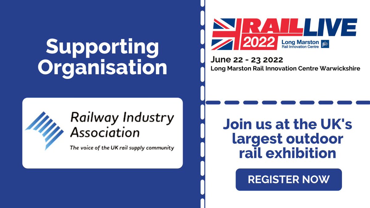 railliveuk's tweet image. We are happy to announce that @Railway Industry Association, the voice of the UK rail supply community, is joining us this June as a supporting organisation!

With less than 2 months to go, secure your spot at the largest rail exhibition in the UK 👉 ow.ly/Offv50J14Gx