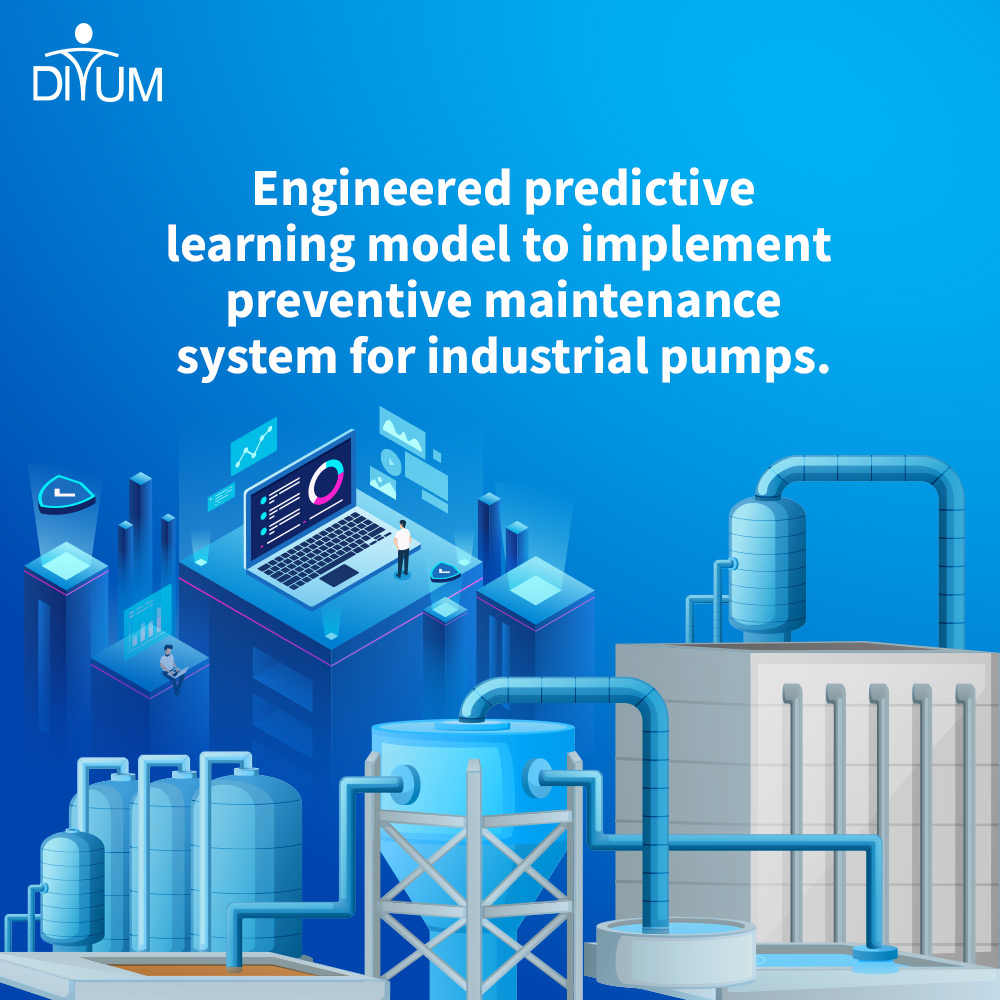 iDivum's tweet photo. We engineered an industrial automation solution that leveraged #ML to implement a predictive maintenance system for industrial pumps that used #IoT sensors to stream data into #AWSIoT Core for precise &amp; quick diagnosis at remote locations. 

 #Techservices #PredictiveSolutions https://t.co/sBdOIcOk97