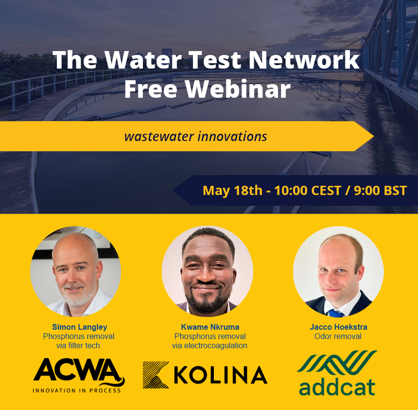 It's still possible to register for our 𝘄𝗮𝘀𝘁𝗲𝘄𝗮𝘁𝗲𝗿 𝗶𝗻𝗻𝗼𝘃𝗮𝘁𝗶𝗼𝗻𝘀 𝘄𝗲𝗯𝗶𝗻𝗮𝗿 this Wednesday. During our webinar you can discover innovative tech related to 𝘄𝗮𝘀𝘁𝗲𝘄𝗮𝘁𝗲𝗿 𝘁𝗿𝗲𝗮𝘁𝗺𝗲𝗻𝘁. lnkd.in/eWVtsTp6

#wastewater #emergingpollutants