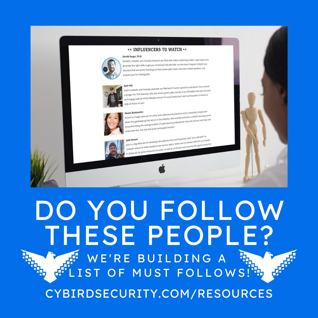 cybird_security's tweet photo. Looking for cyber advocates?
Look no further, we've got a list of the must follow individuals in the cybersecurity scene for aspiring professionals!
https://t.co/Dm9hhKKF9m

#cybersecurity #cyber #security #infosec #professionaldevelopment #influencers #follow https://t.co/6uj7eaEXAl