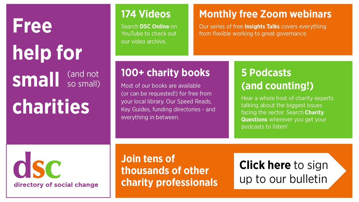 Here at DSC, we understand just how vital #SmallButMighty charities are to the sector. To help, we've put together a list of free resources that we provide, check it out here:
dsc.org.uk/content/free-h…