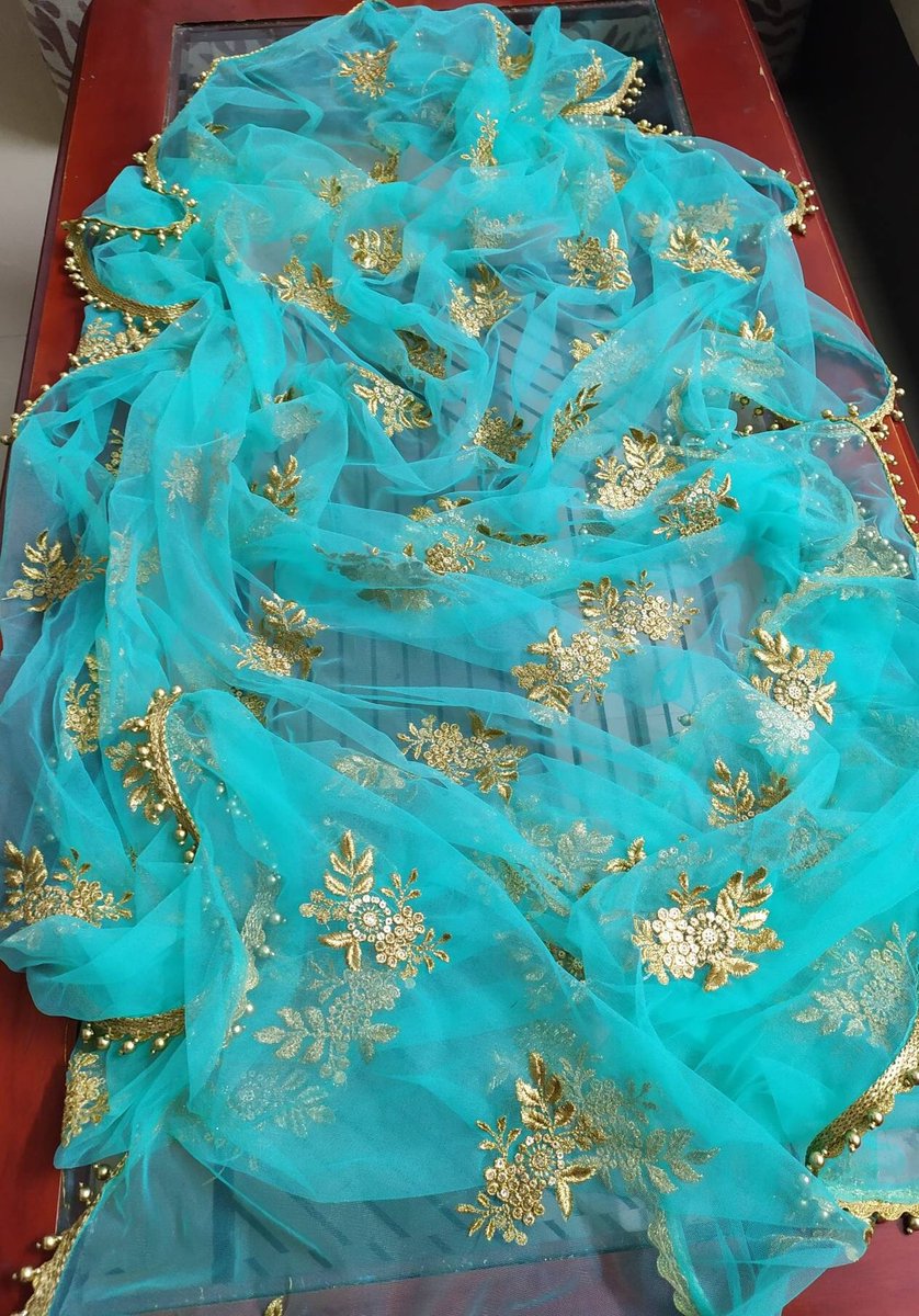 Excited to share the latest addition to my #etsy shop: Green dupatta with golden embroidery and lace suitable for lengha choli,salwar suit,tops any dress. #greendupatta #embroidereddupatta #weddingwear #designerdress #pakistanidupatta #partyweardress #embroideredshawl #netdupatta