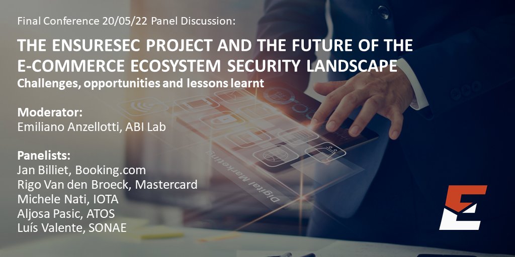 We are excited to have <a href="/michelenati/">Michele Nati</a>  in our <a href="/ensuresec_eu/">ENSURESEC</a> final conference panel discussion on May 20th with <a href="/RigoVdB/">Rigo Van den Broeck</a> (<a href="/MastercardEU/">Mastercard Europe</a>), Jan Billiet (<a href="/bookingcom/">Booking.com</a>) , Aljosa Pasic (<a href="/AtosES/">Atos España</a>) and Luís Valente (<a href="/sonae/">life</a>) and moderator Emiliano Anzellotti (<a href="/ABI_Lab/">ABI Lab</a>)
