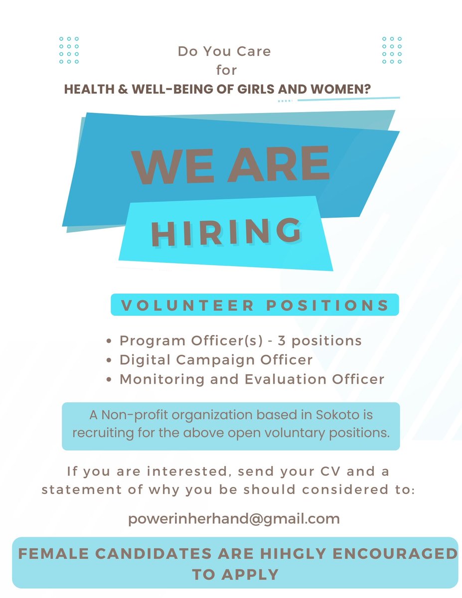PowerInHerHand's tweet photo. We are recruiting, join us! https://t.co/wLXrg6IxlB