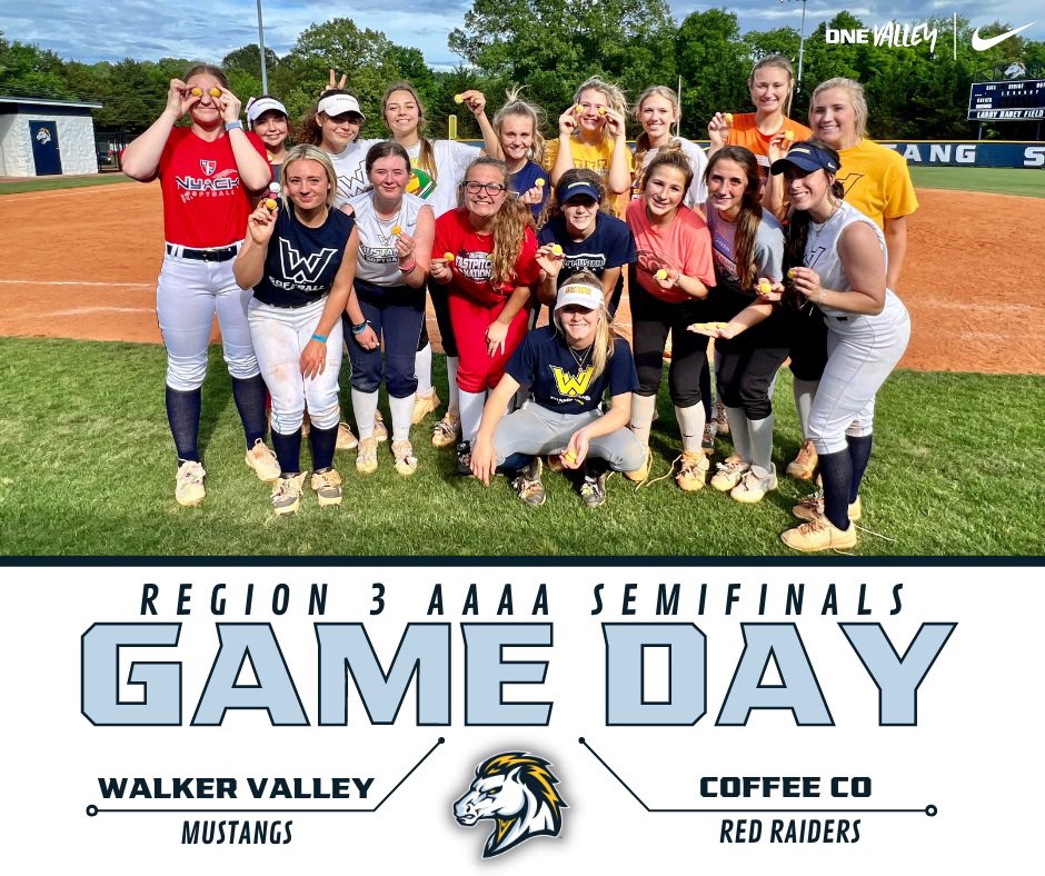 💙💛 𝗜𝘁'𝘀 𝗚𝗔𝗠𝗘 𝗗𝗔𝗬! 🐴🥎

🆚 Coffee County
⏰ 6:00pm
📍 Walker Valley High School
🏟 Larry Haney Field
🧵 White Jersey &amp; Navy Pants
🌤 79° | Game Time Conditions
🎟 $5 | All Tickets
🏆 Region Tournament Semis

#FeistyFillyFamily #Earnit #Team21