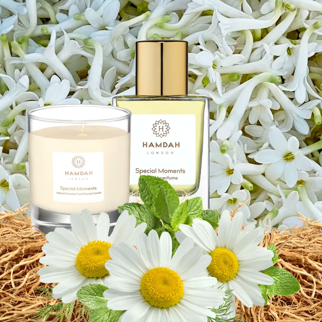 HamdahLondon's tweet photo. Serenely elegant special moments eau de perfume evokes lying on a bed of roses and can be worn seamlessly from day into night.
#HamdahLondon #SpecialMoments
#Chamomile #ChamomileTea #ChamomileCrop #ChamomileFlowers #tuberose #tuberoses #Vetiver #Scentsy #ScentsyUk #Scent https://t.co/onvJSo2Ons