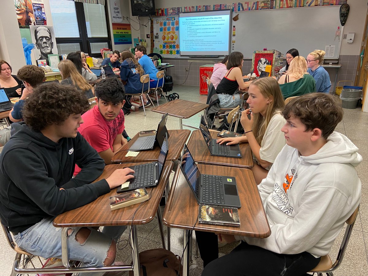 York Suburban School District (@yorksuburban) on Twitter photo Last week, <a href="/YorkSuburbanHS/">York Suburban High School</a> juniors in Mrs. Paraskevakos' classes participated in literature circles. Students who had read the same book discussed the themes, characters, and plot in more depth. There were some great conversations!
View more photos in the thread.⬇️ Last week, <a href="/YorkSuburbanHS/">York Suburban High School</a> juniors in Mrs. Paraskevakos' classes participated in literature circles. Students who had read the same book discussed the themes, characters, and plot in more depth. There were some great conversations!
View more photos in the thread.⬇️