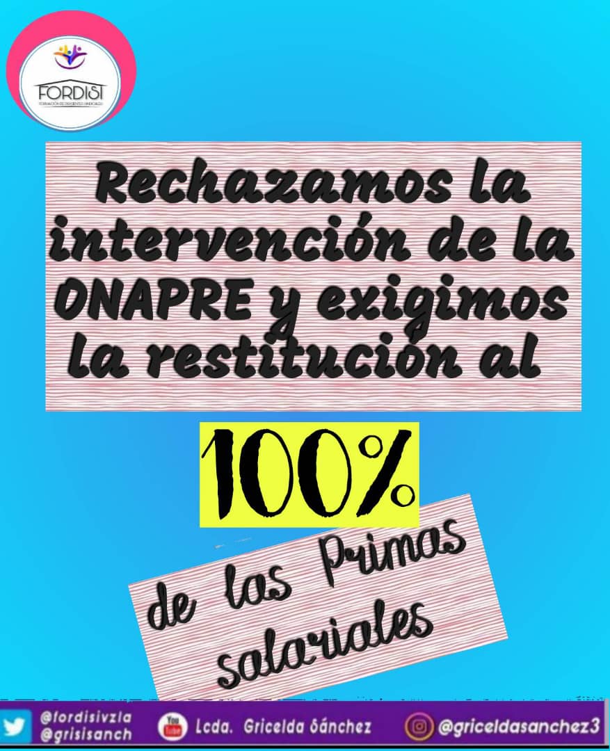 fordisivzla's tweet photo. La Oficina Nacional de Presupuesto (ONAPRE) últimamente se encarga de vulnerar los Derechos laborales alcanzado en las contrataciones colectivas.

Esta junto al #Memoradum2792 han asaltado las conquistas gremiales de toda la Administración Pública. https://t.co/ubRNEsBNK4