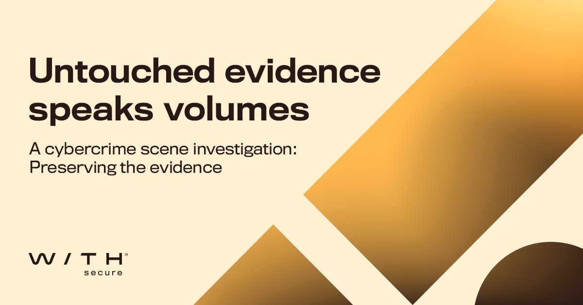 WithSecure's tweet image. Watch our video to learn why preserving evidence should be your first step towards containing and eradicating a cyber incident: withsecure.com/us-en/expertis… #WithSecure #DetectionAndResponse