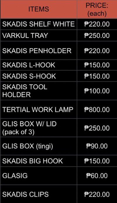 _dearmulti's tweet photo. wts lfb ph ikea
#multisells
⤷ ikea desk/skadis accessories!
— pricelist below & photo ref of products & qty updates down this thread!
— (prices are exclusive of pf & lsf)
— new & onhand!
— payo
𓂋 dm to claim!
🏷 ikea skådis pegboard accessories container https://t.co/tb1WedUIBR