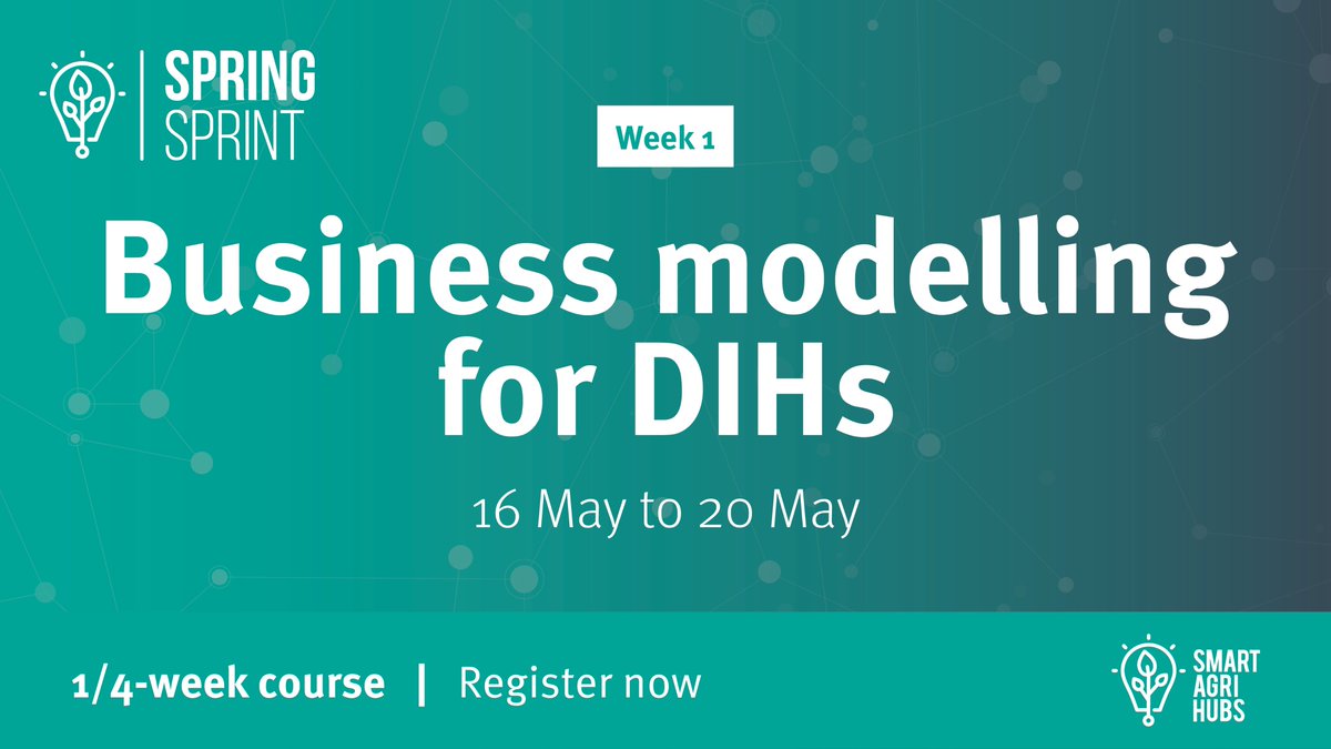 SmartAgriHubs's tweet photo. ➡️See you on the LXP! https://t.co/YmlGRWQk0g
Join us for Week1 of the #SpringSprint on #BusinessModel. This week you will be supported during the training by experts from @TNO, @BerlinThinking and the #DIH Equihub!
🎯Boost your capacity, join the SAH #peertopeer training! https://t.co/l9xWNbLkDZ