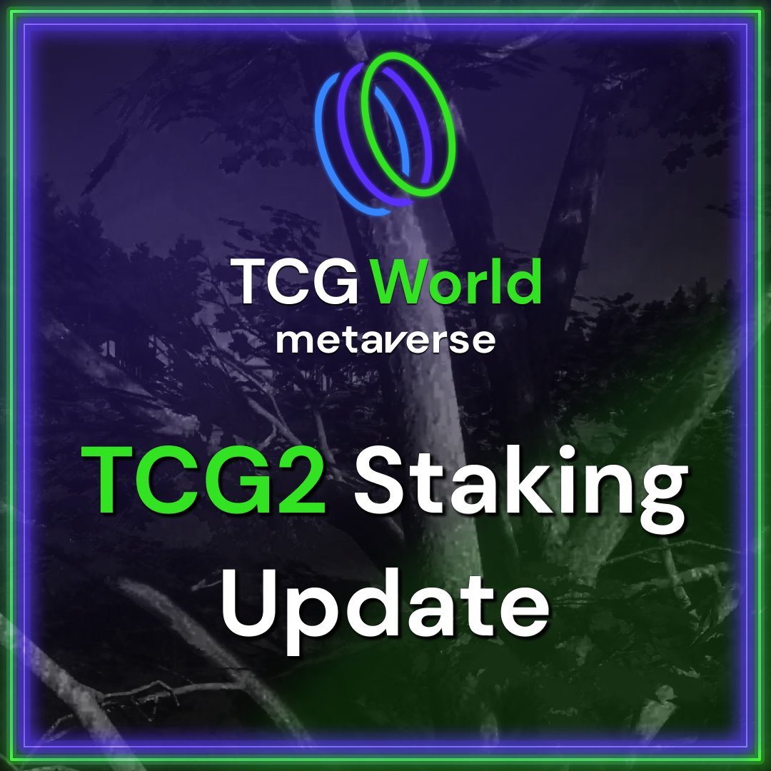 ⭐️ TCGCoin 2.0 Staking Pools UPDATE ⭐️

The dev team are currently working on the pools &amp; contracts for #TCG2 staking. We will look to offer 1/3/6/12 month pools details of which will be released before the pools are active. More details to come.

#TCGWorld #TCGNews #Metaverse