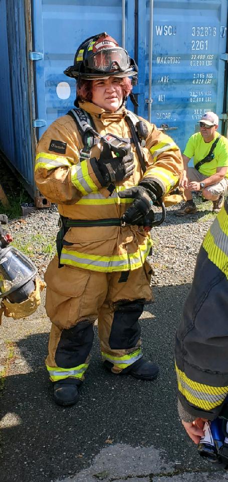 CatecFire's tweet photo. Congratulations to Hunter from 2021 Fire Science Program at CATEC on completing his Firefighter I Live Burn. Due to COVID Restrictions he waited until this year to take care of this Skill. https://t.co/gIIlL0YPpl