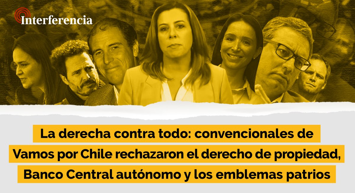 InterferenciaCL's tweet photo. En siete meses de votaciones la derecha, que ocupó 37 escaños, rechazó y se abstuvo de gran parte de los artículos presentados, incluso en aquellos que prometieron defender, como los que establecen la igualdad entre ciudadanos y el derecho a la vida. https://t.co/ynv03waJGQ https://t.co/O9YQ7Z4TRB