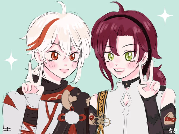 Anemo twins 

#原神 #genshinImpact
#kazuha #heizou 