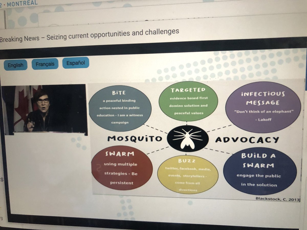 Stepping up our advocacy game. <a href="/cblackst/">Cindy Blackstock</a> shares her mosquito advocacy strategy used to advance equity for First Nations children #IUHPE2022