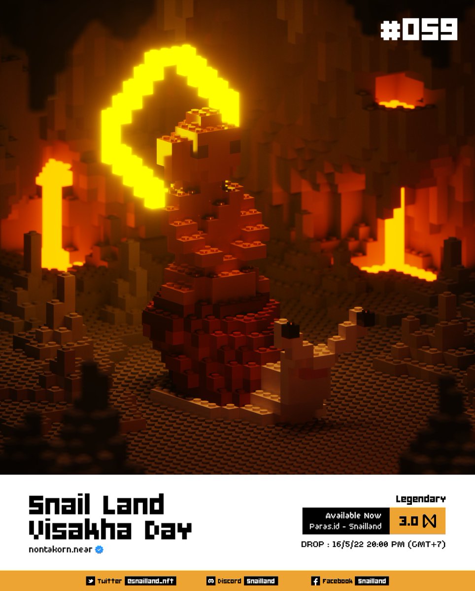 🔴NEW DROP !!
Snail Land Visakha day ✨🐌
หอยทากในวันวิสาขบูชา มาแล้วนะฮะ เป็นพระพุทธรูปที่อยู่บนกระดองน้อง ในถ้ำลับเลย !
Paras: paras.id/collection/sna…
Drop: 16/05/22 08:00 PM (GMT+7)

#ART #NFTCommmunity #NFTdrops #NFTTHAILAND #nftnews #NFT #paras #voxelart #NFTProjects #Crypto