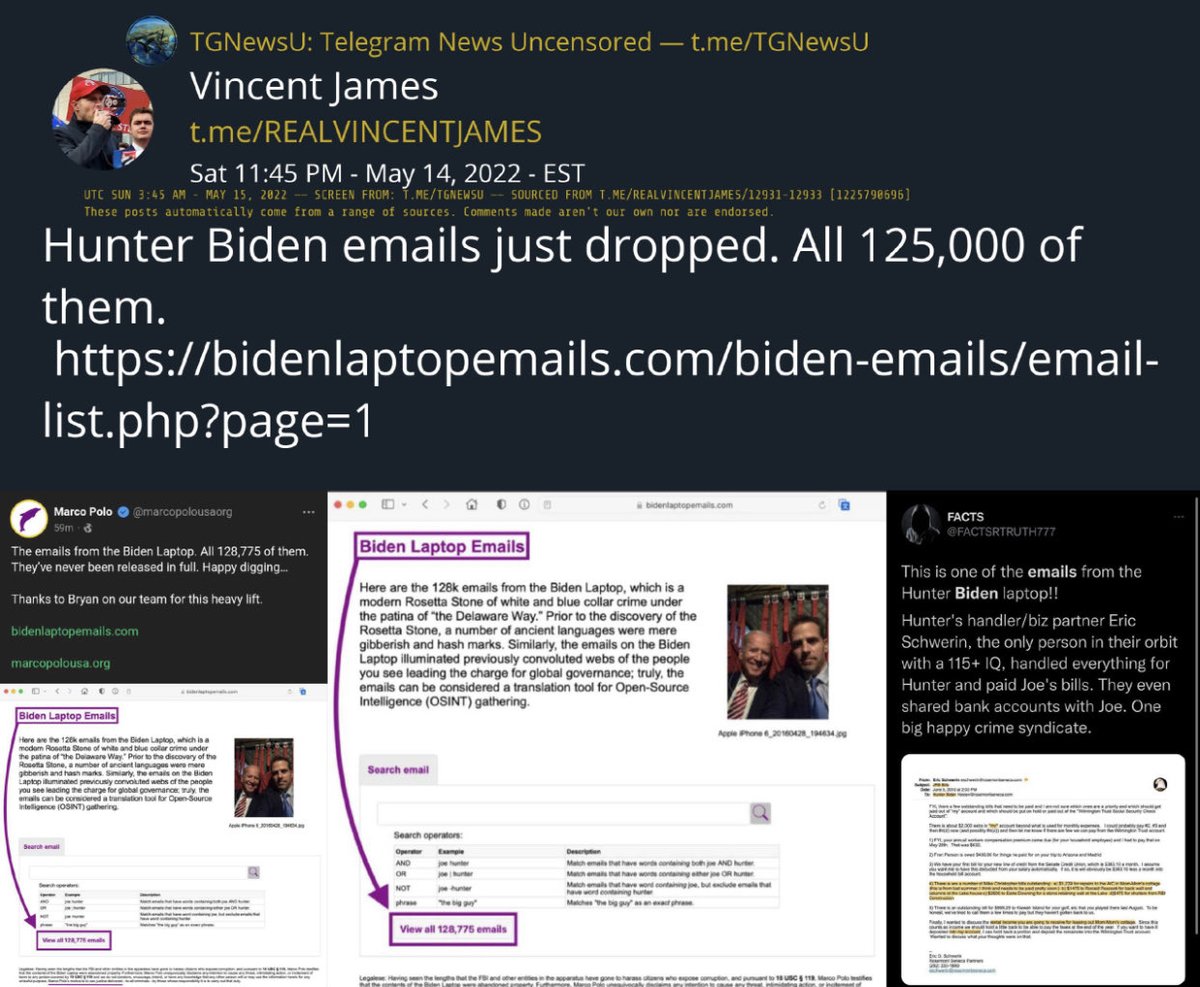 #laptopfromhell #BidenLaptopemails 
Evidence 👇🏽👇🏽👇🏽
bidenlaptopemails.com/biden-emails/e…