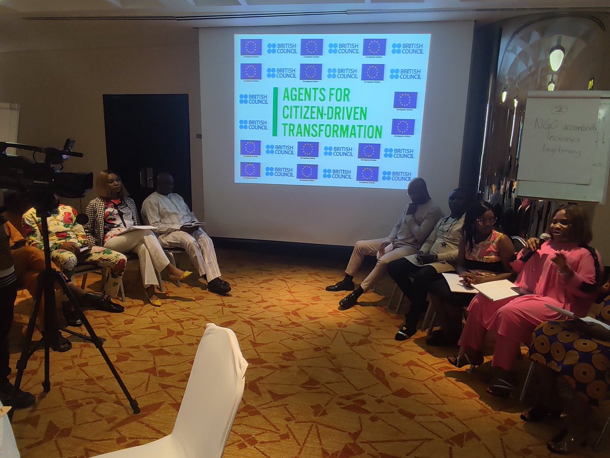 AdvocacyCentre's tweet photo. HAPPENING NOW IN LAGOS, NIGERIA: "CROSS REGIONAL REFLECTION FOR ACT-CSOs" courtesy of @civicactionng, Group Two presents on "NGO Accountability Increases Legitimacy" with 10 speakers from both Rivers and Plateau States #ACTCSOREFLECT, #CivicAction #ACTRIVERSCSOREFLECT https://t.co/wieBLi7XUk