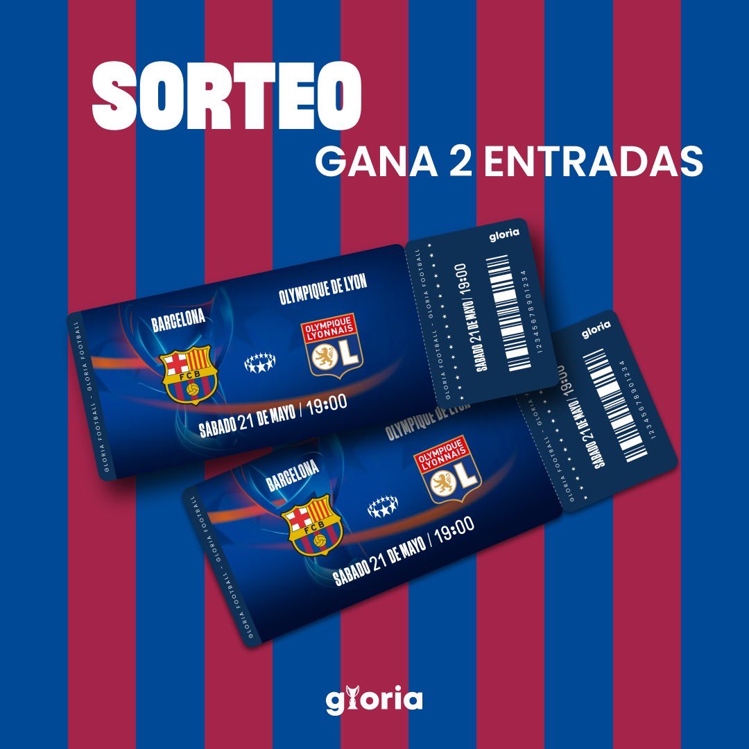INIE8TAZO's tweet photo. 🎁 SORTEO dos entradas para la final de la Champions League femenina en Turín 

Cómo participar: 

1️⃣ Seguir a @GloriaFootball &amp; @INIE8TAZO 
2️⃣ RT y MG a este tweet 

📣 El ganador será anunciado el miércoles 18 las 19:00 (hora 🇪🇸) en el IG de @gloriafootball 

Suerte 🍀 https://t.co/kQABeY3nS5