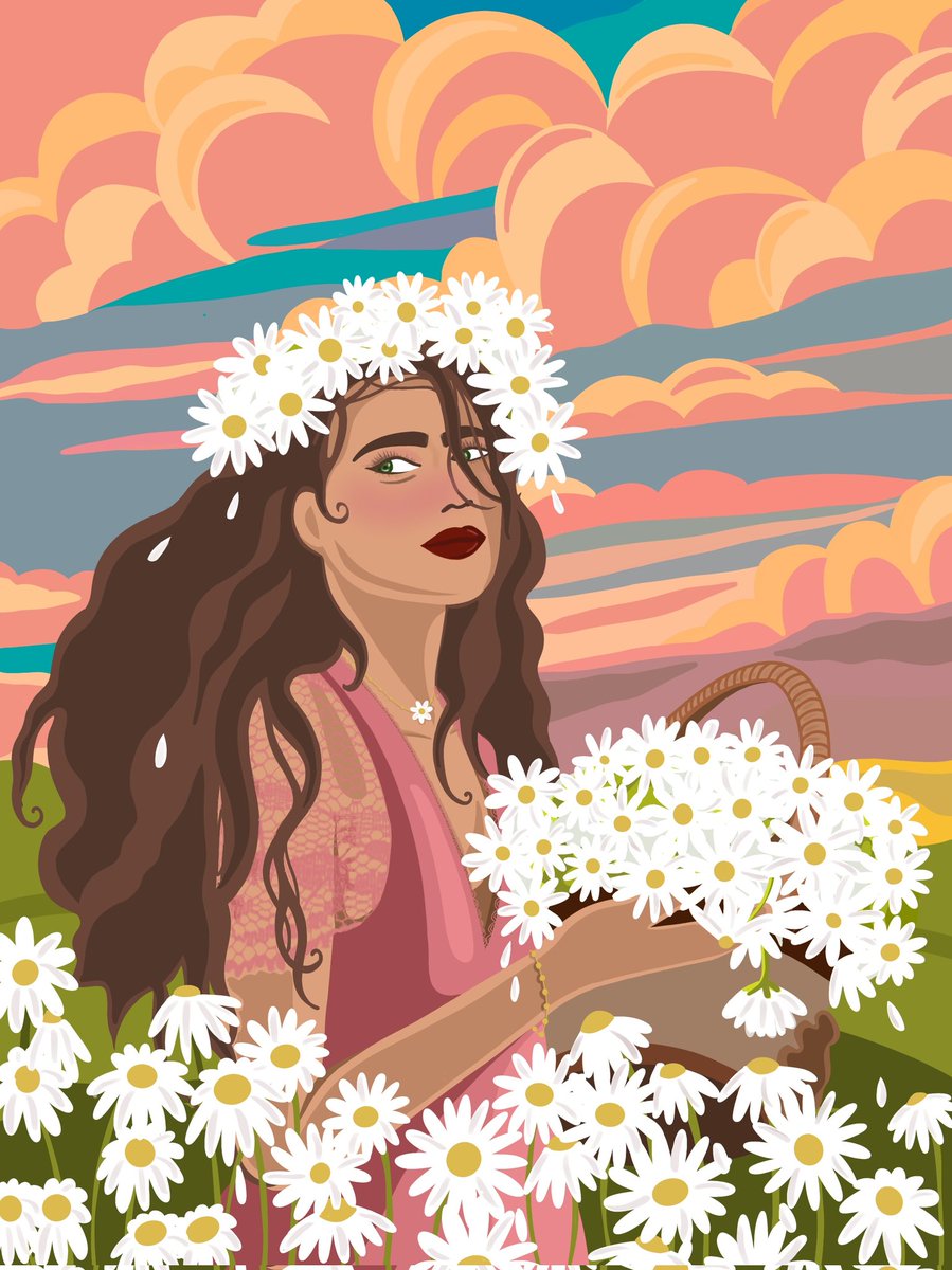 anakims_art's tweet photo. Girl and her Daisies🌼🌼
Available on @WazirXNFT 
.
Oh pretty daisy
Where art thou dwell?
You held me captivated
In your joyous spell!
Come hither fields of white 
Regal sweetness of pure delight!
.
Link: https://t.co/exKI5dOV5d
#nft #NFTartist https://t.co/RCJsrYLOlb