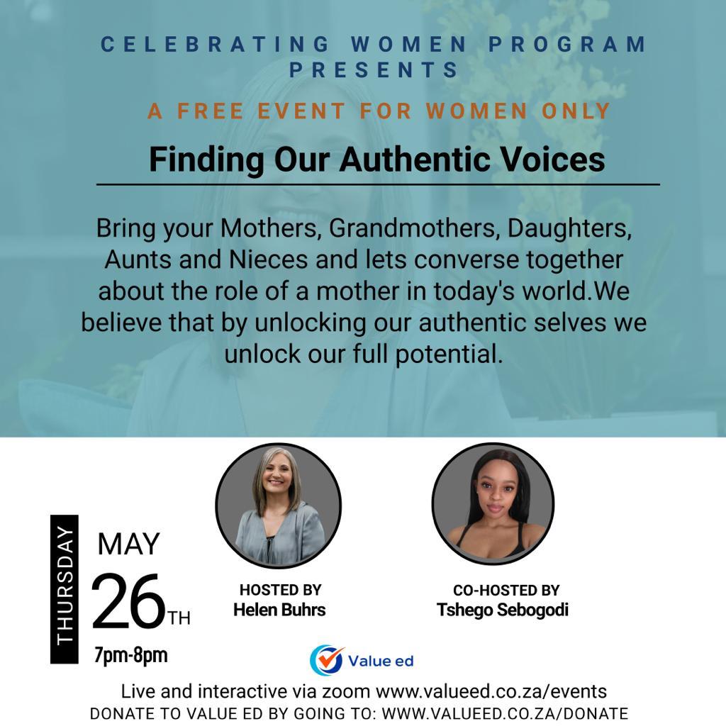 hbuhrs's tweet photo. We are nearing this month's Celebrating Women's Program this Thursday 26th May 2022 at 7pm. We will be talking about the valuable lessons we learned from the mom's of our society:https://t.co/tEYI0aHzIO 
#HelenBuhrs #CelebratingWomen #ValueEd https://t.co/qrUrBz7uU2