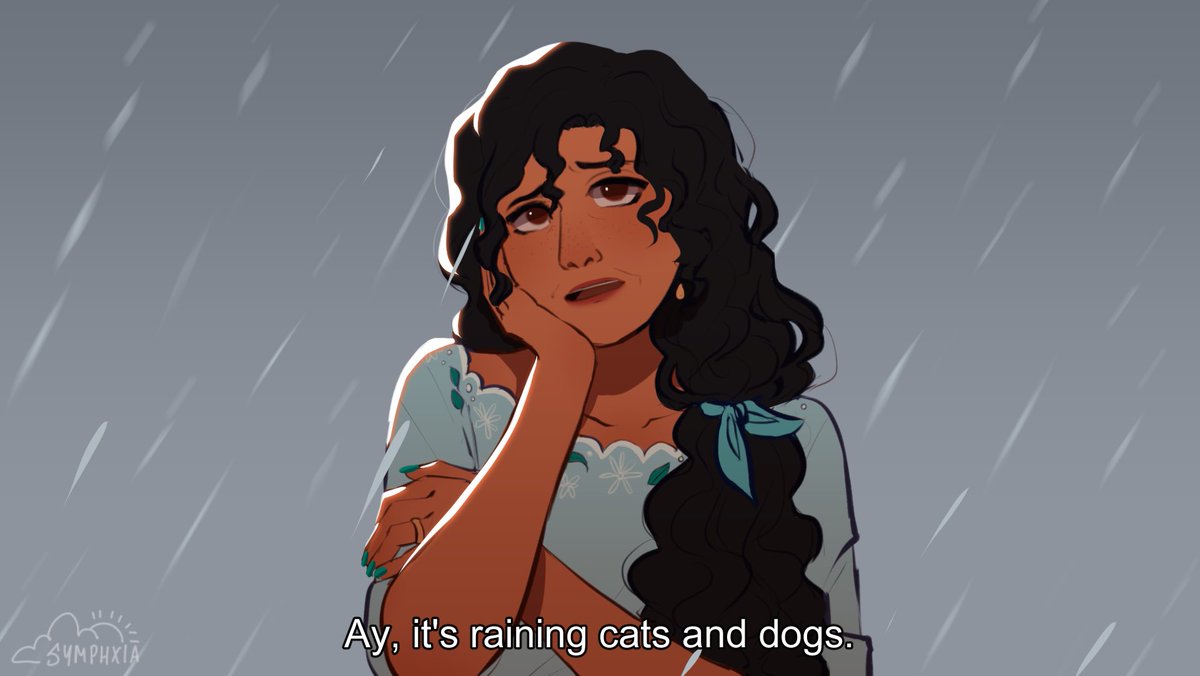 symphfia's tweet photo. Raining cats and dogs 🌧 #encanto https://t.co/BliDWMJ7Jw