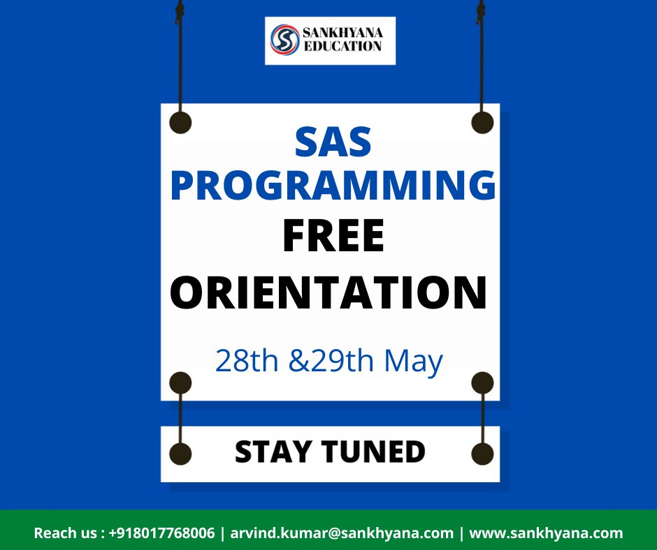 sankhayana's tweet photo. Register your interest here: https://t.co/8zrOqbJolh
Reach us: +91 8017768006, arvind.kumar@sankhyana.com, https://t.co/sxMSFDAvi9
#Event #orientation #orientationday #datasciencestudent #DOYOUNG #Corporates #IPL2022 #students #ArtificialIntelligence #training #leader #india https://t.co/zlU5gK9ob0