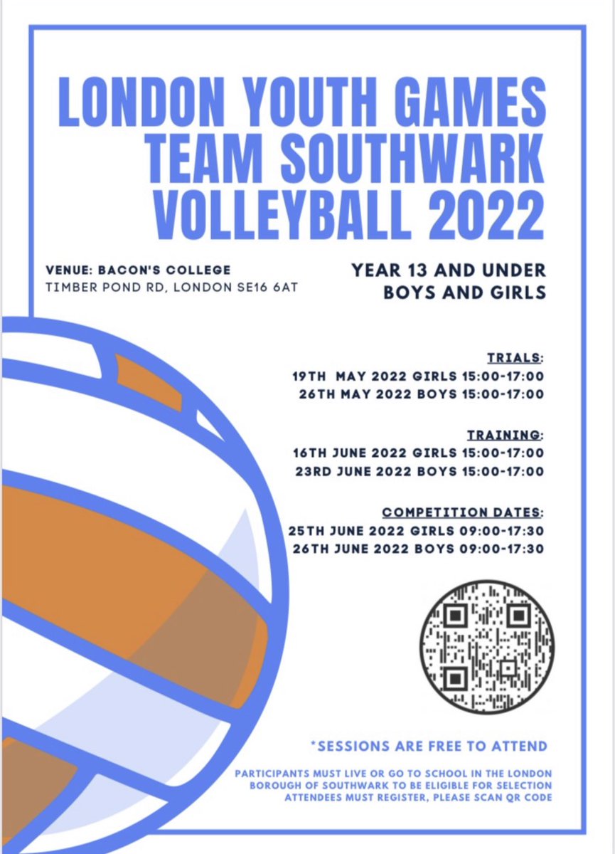 🏐 SOUTHWARK VOLLEYBALL TRIALS 🏐
#trials #volleyball #teamsouthwark 
<a href="/ActiveSouthwark/">Active Southwark</a> <a href="/BaconsPE/">Bacon's PE</a> @CompassSE16 <a href="/StMichaels_SE16/">St Michael's Catholic College</a> <a href="/CoLA_Southwark/">CityofLondonAcademy</a> <a href="/HABermondsey/">Harris Bermondsey</a> <a href="/HabsBorough/">Haberdashers' Borough Academy</a> <a href="/WalworthAcademy/">Ark Walworth Academy</a> <a href="/ArkGlobeAcademy/">Ark Globe Academy</a> <a href="/ArkAllSaints/">Ark All Saints</a> <a href="/KingsdalePe/">Kingsdale PE</a> <a href="/CharterPEdept/">The Charter School North Dulwich PE dept</a> <a href="/tcsedpe/">The Charter School East Dulwich PE Department</a>