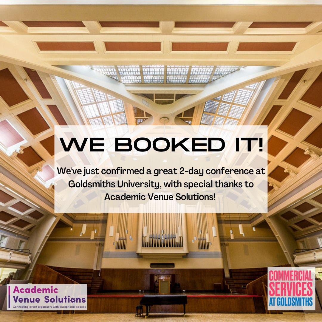We are thrilled to announce that we have secured a great 2-day conference at Goldsmiths! A special thanks goes to <a href="/academicvenues/">Academic Venue Solutions</a> who worked tirelessly with Charlotte in our team, to make this a reality! Great to have in-person events back on campus! 

#events #eventprofsuk
